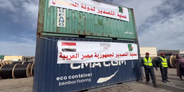 تصدير شحنة من الكوابل