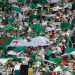 Algeria supporters cheer during the 2019 Africa Cup of Nations (CAN) Semi-final football match between Algeria and Nigeria at the Cairo International stadium in Cairo on July 14, 2019. (Photo by FADEL SENNA / AFP)        (Photo credit should read FADEL SENNA/AFP/Getty Images)